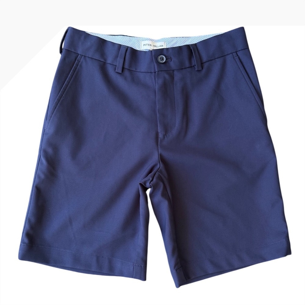 PETER MILLAR Salem Youth Performance Shorts, Navy, Size Medium (9-10)
